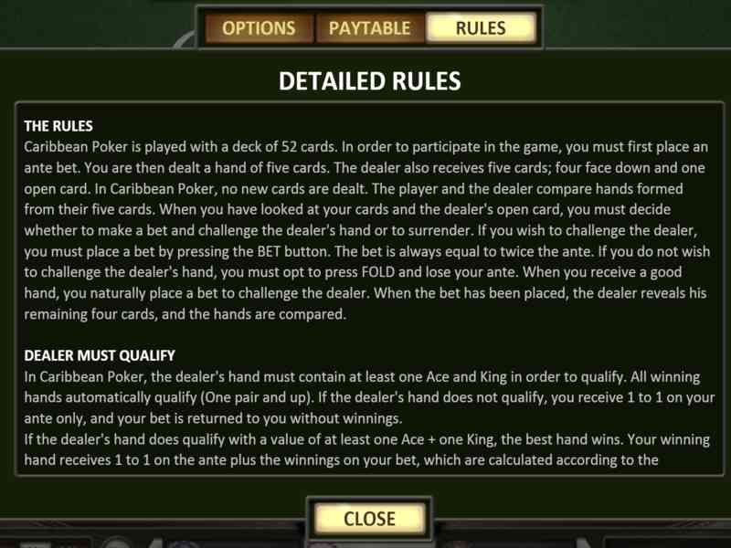 General rules for playing cards