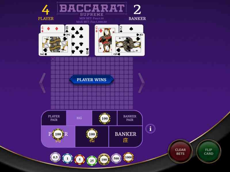 Baccarat in casino