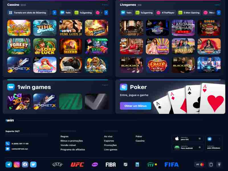 Características do casino online 1win