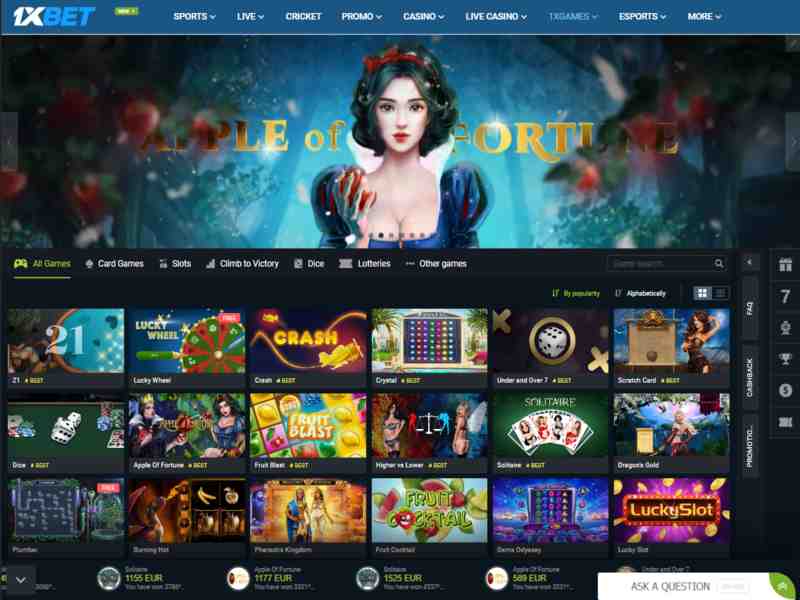 Official website of online casino 1xBet