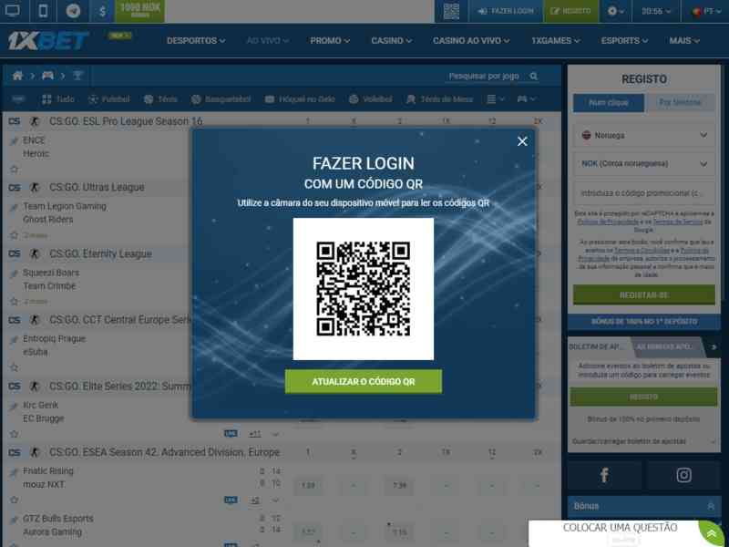 Você pode fazer login no site 1xbet de várias maneiras