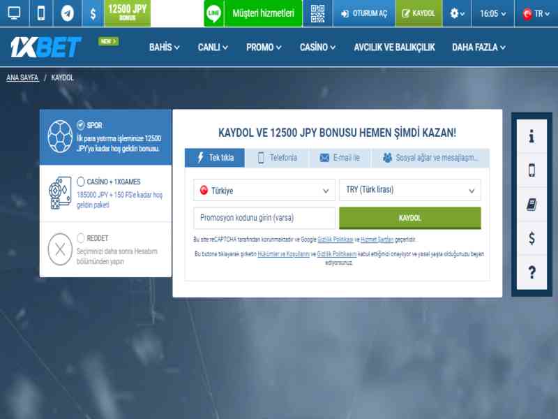 1xbet casinoda kayıt işlemleri