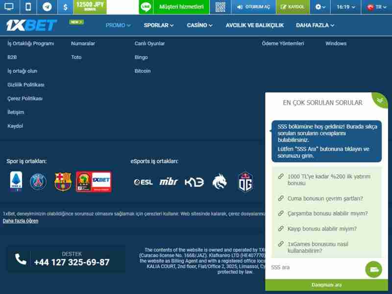 1xbet Casino Destek hizmeti