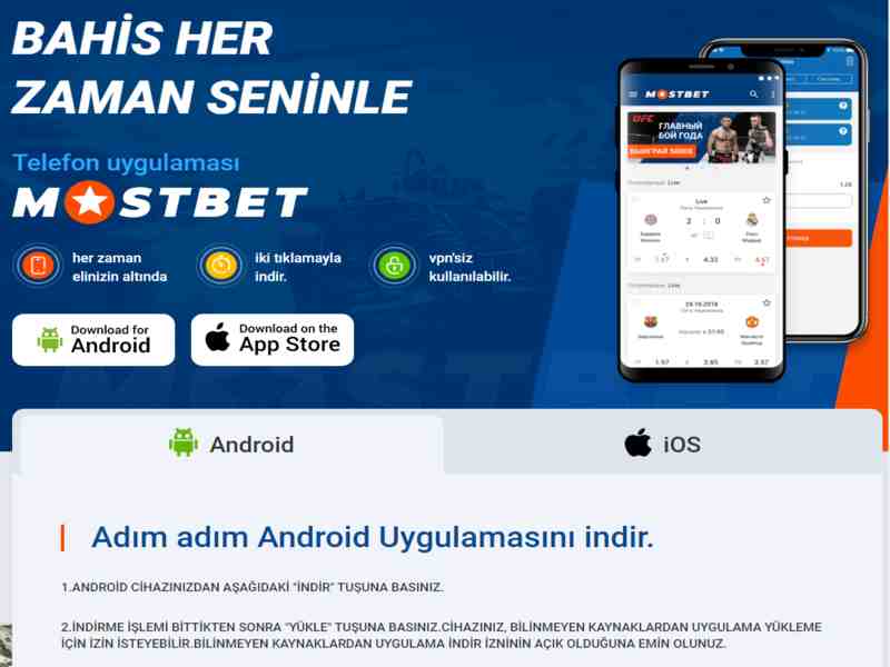 Mostbet casino mobil uygulamasını indirme