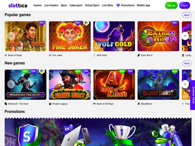 Slottica Online Casino features